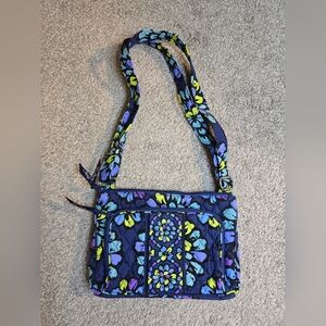 Vera Bradley Indigo Pop Quilted Crossbody Boho Country Chic Floral